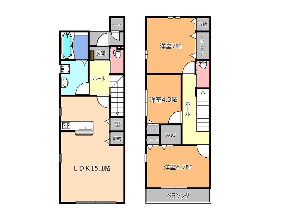 メゾンブランシェ中戸祭WEST間取り